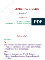 Environmental Studies: Credits:3