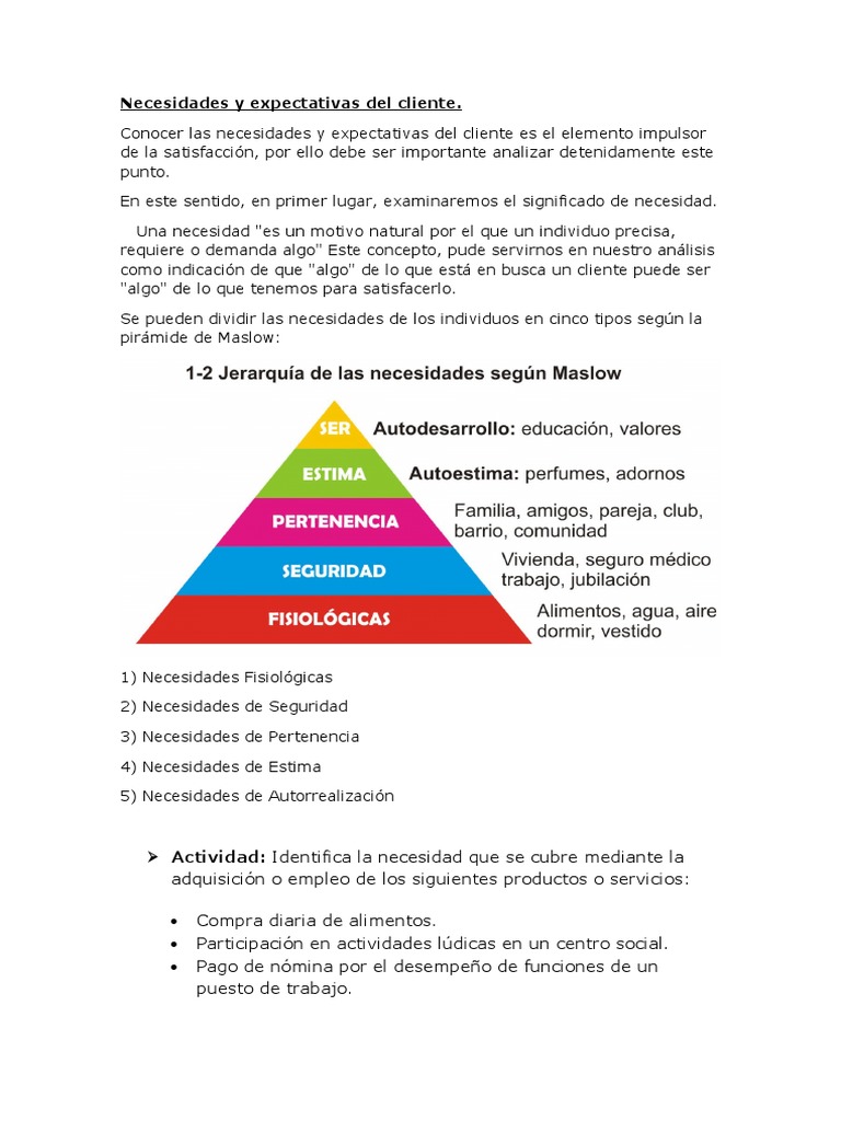 Comprender las necesidades y expectativas del cliente: un análisis de ...