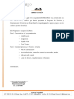 Certificación programa mantenimiento equipos ConcreCargo