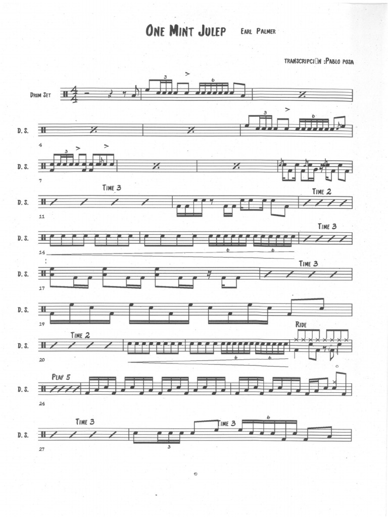 One Mint Julep .Earl Palmer PDF