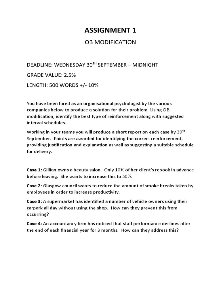 OB Modification Strategies for Firms | PDF | Career & Growth | Finance ...