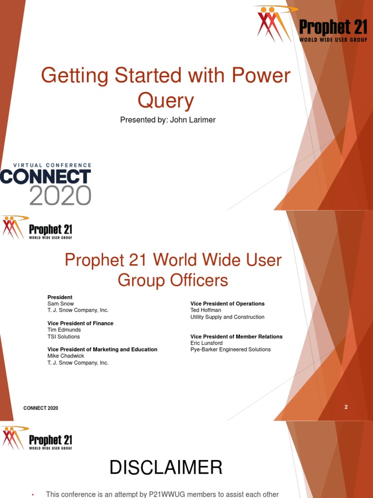 Getting Started With Power Query: Presented By: John Larimer | Download ...