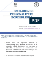 Tulburarea de Personalitate Borderline-I: Lector Univ - Dr. Diana Cândea E-Mail