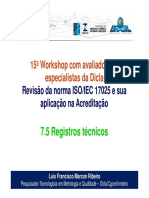 13-Workshop ISO IEC 17025 - 7.5 - Registros Tecnicos