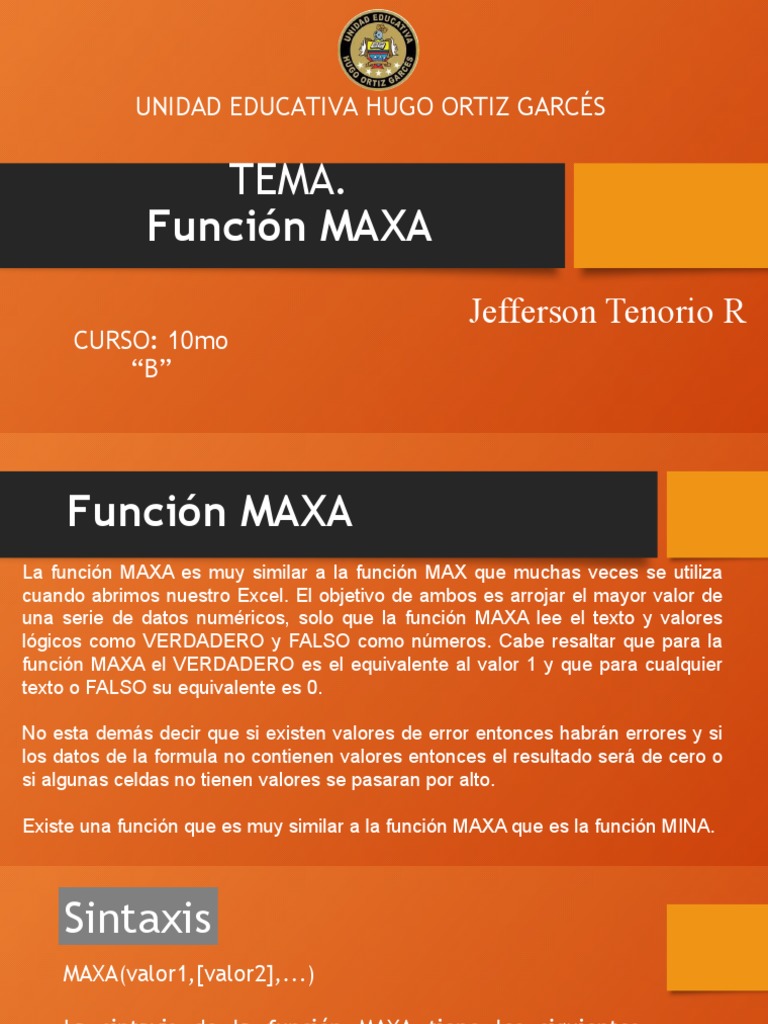 Función MAXA en Excel: Guía Práctica | PDF