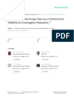 Rethinking The Scope Test As A Criterion For Validity in Contingent Valuation.