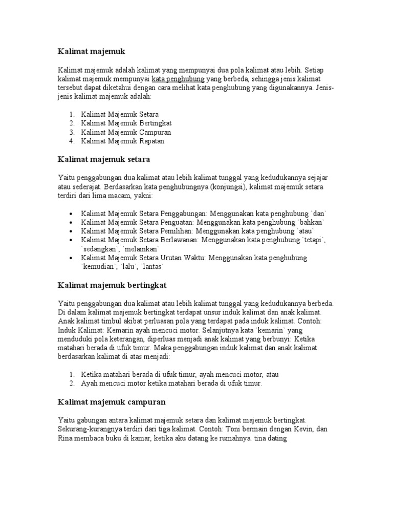 Kalimat Majemuk Pdf