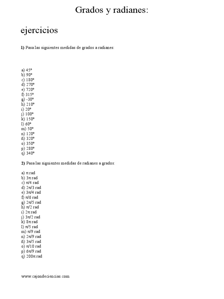 Er Grados Y Radianes