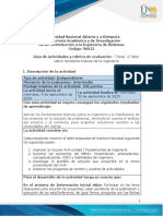 Guia de Actividades y Rúbrica de Evaluación - Tarea 2 - Taller Sobre Conceptos Básicos de La Ingeniería PDF