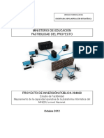 Ministerio de Educación Factibilidad Del Proyecto: Octubre 2012