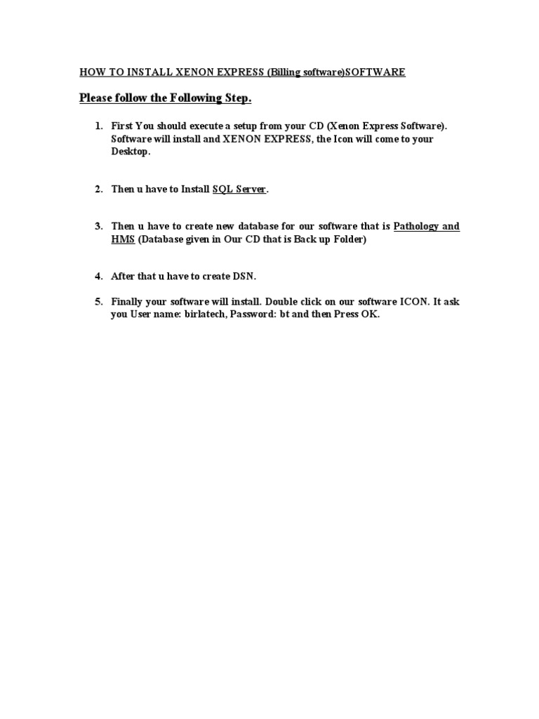 Installing Xenon Express Software | PDF