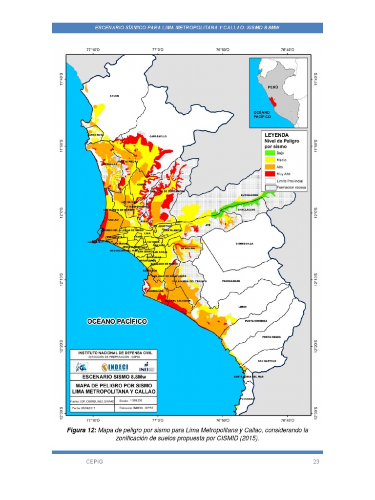 Mapa de Peligro Sísmico Lima y Callao | PDF | Ciencia y matemáticas