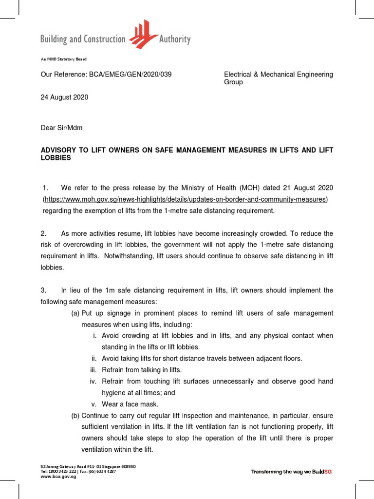 Lift Safety Measures Advisory | PDF | Elevator | Business