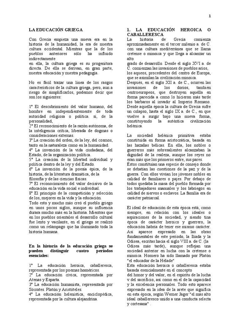 Educación en la Antigua Grecia | PDF | Sócrates | Antigua Grecia