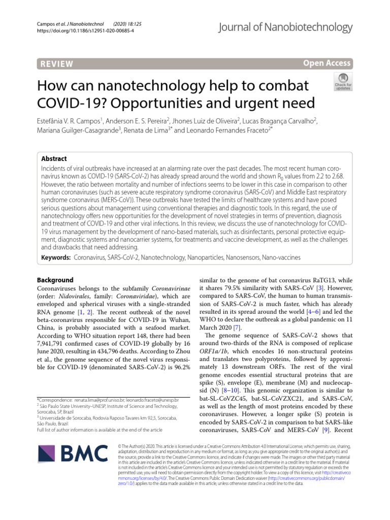 How Nanotechnology Can Help To Combat Covid | PDF | Antiviral Drug | Virus
