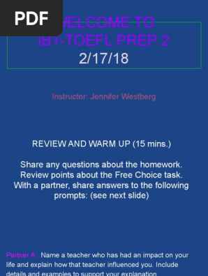 IBT-TOEFL PREP 2 2%2F17%2F18!