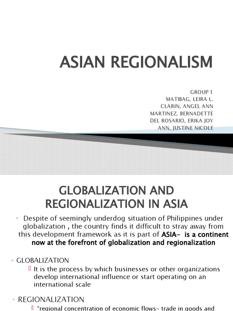 Globalization and Regionalism in Asia | PDF | Globalization | Economic ...