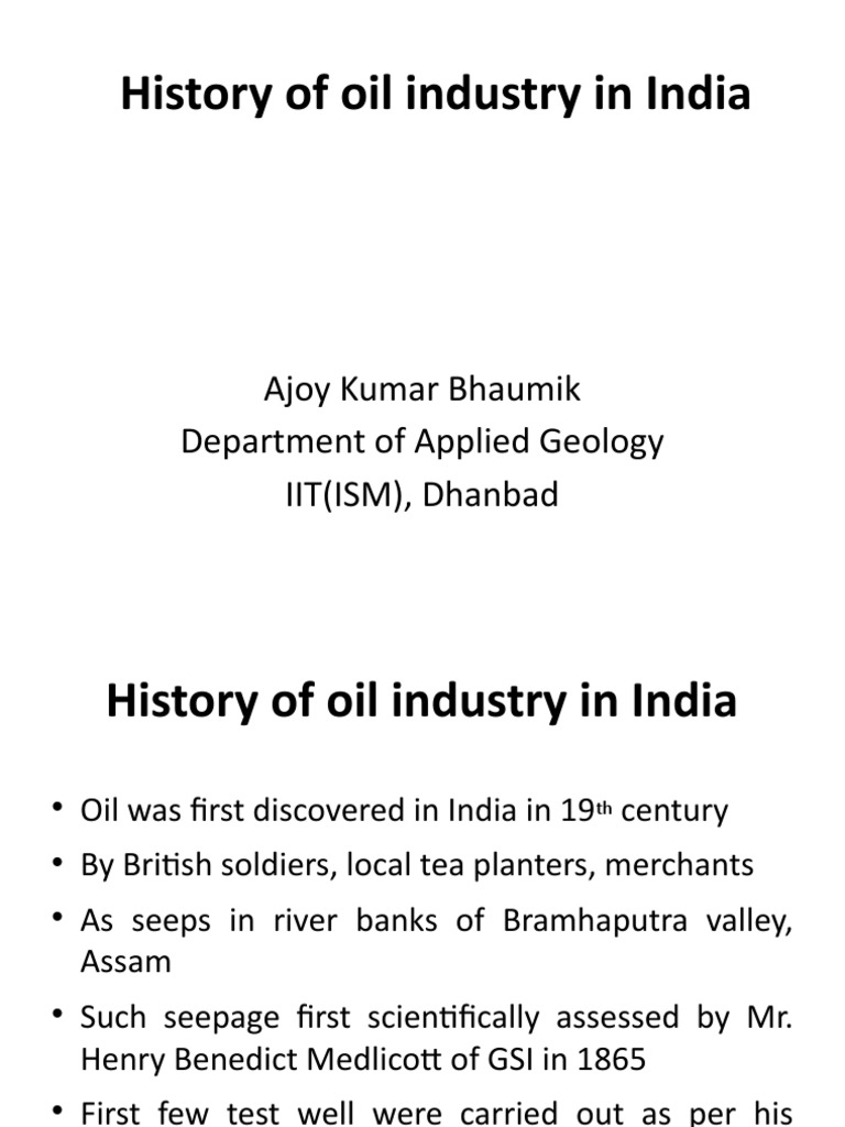 History of Oil Industry in India PDF