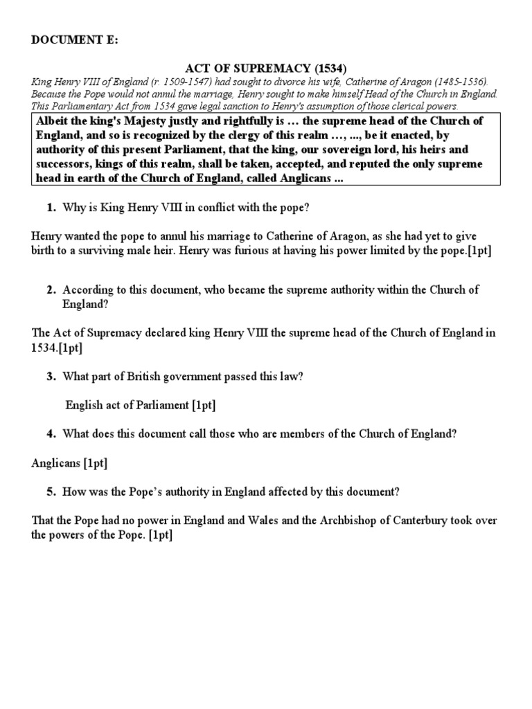 Act of Supremacy | PDF | Predestination | Indulgence