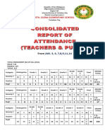 Consolidated Report of Attendance (Teachers & Pupils)