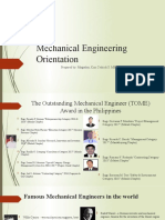 Mechanical Engineering Orientation: Prepared By: Magsalay, Kim Cedrick S. MEOB211L - G126