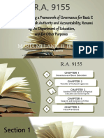 R.A. 9155: An Act Instituting a Framework of Governance for Basic Education