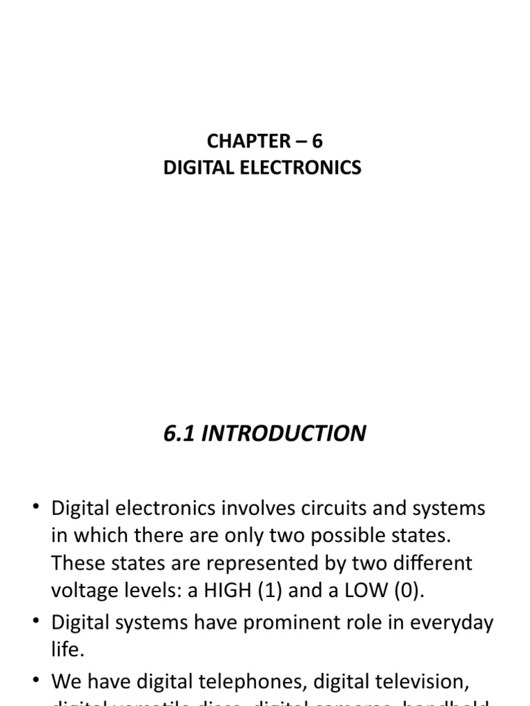Chapter - 6 Digital Electronics | PDF | Boolean Algebra | Teaching ...