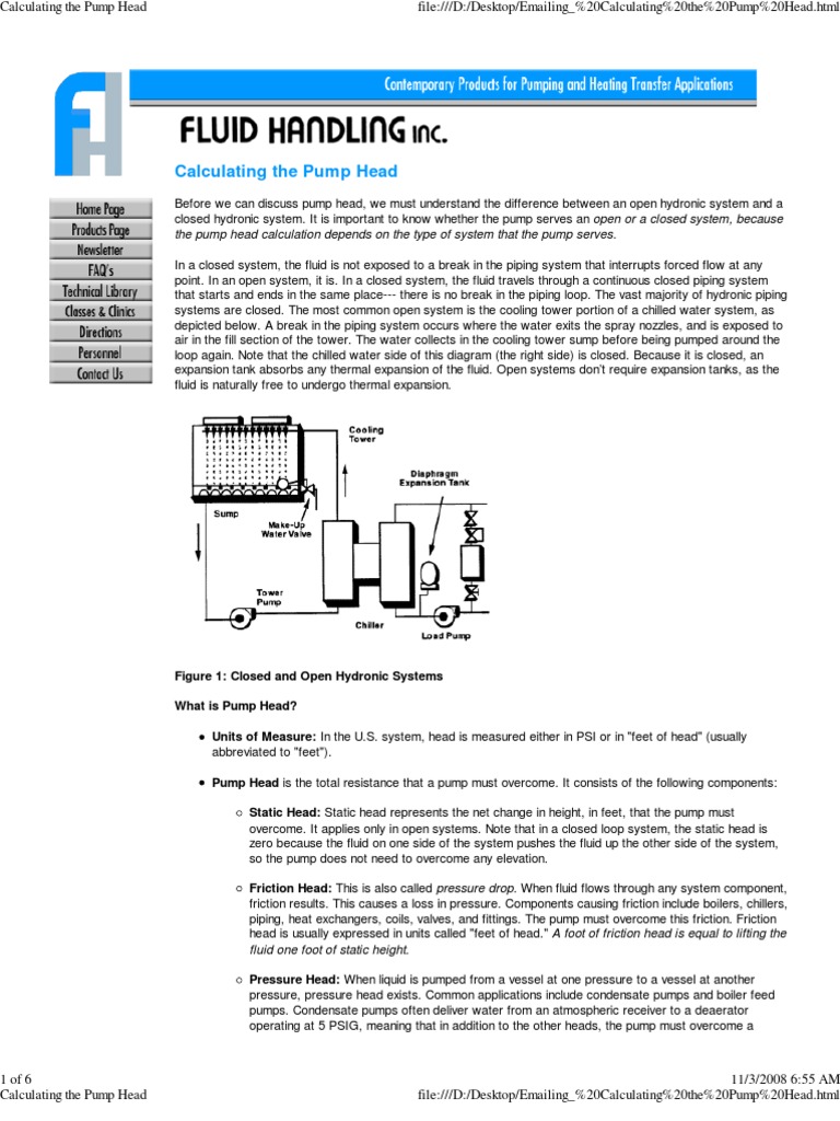 Calculating Pump Head Pressure Energy Technology