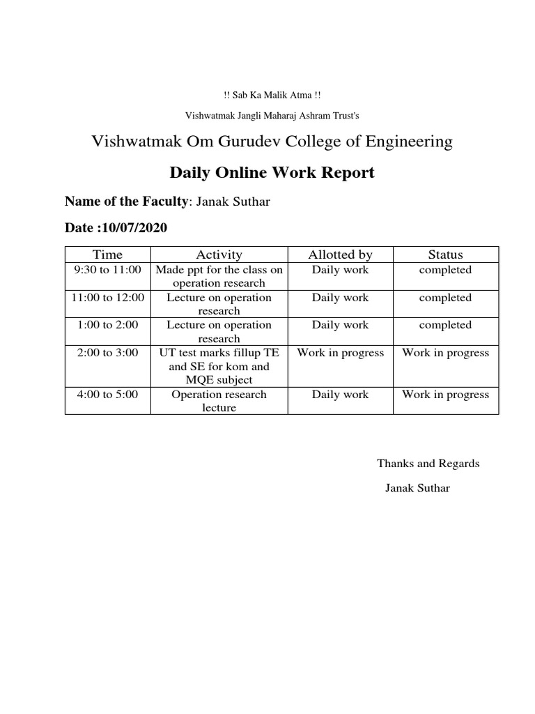 Daily Work - 6 July 2020 | PDF