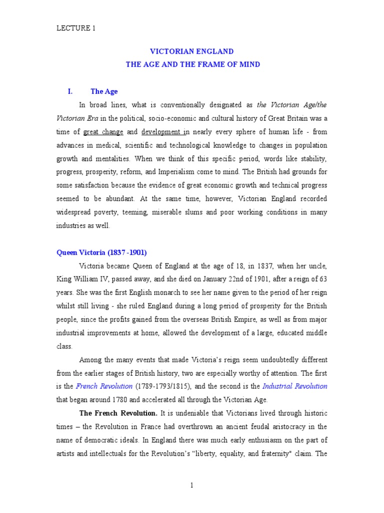 Overview of the Victorian Era | PDF | British Empire | Victorian Era