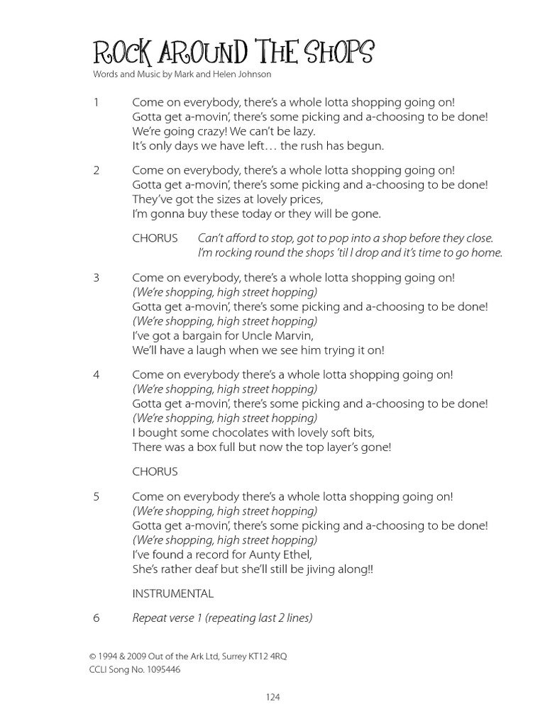Rock Around The Shops Lyrics 370267 PDF PDF Leisure Entertainment
