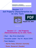 Session 1.2 Soil Property Characterization by In-Situ Tests: Issmge August 28, 2001