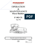 Operation & Maintenance: Paver Finisher F 182 CS