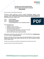 Pengumuman Hasil Seleksi Administrasi ADP Area Malang PDF