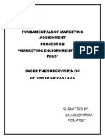 Fundamentals OF Marketing Assignment Project ON "Marketing Enviornment OF ONE Plus"