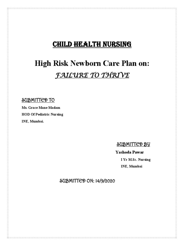 Ncp Failure To Thrive Breastfeeding Mother