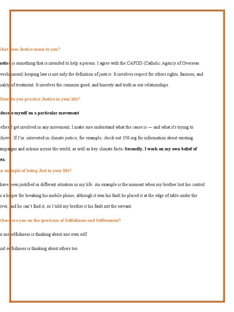 What Does Justice Mean To You PDF