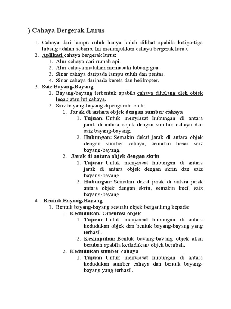Cahaya Bergerak Lurus | PDF