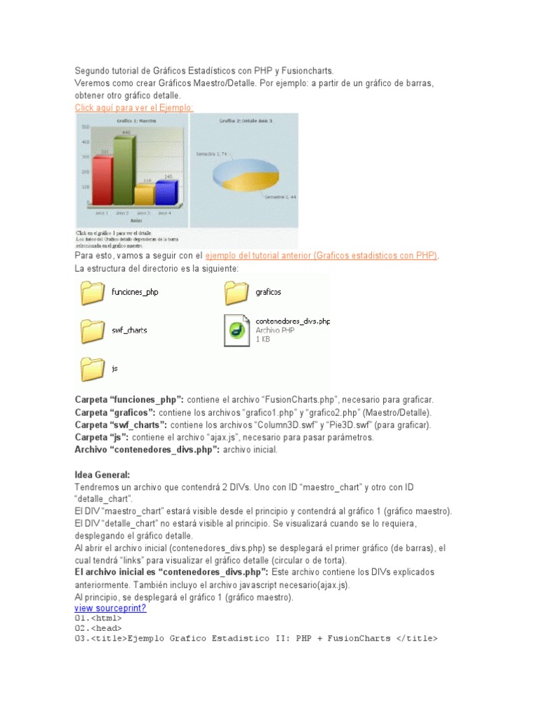 Segundo Tutorial de Gráficos Estadísticos Con PHP y Fusioncharts | PDF ...