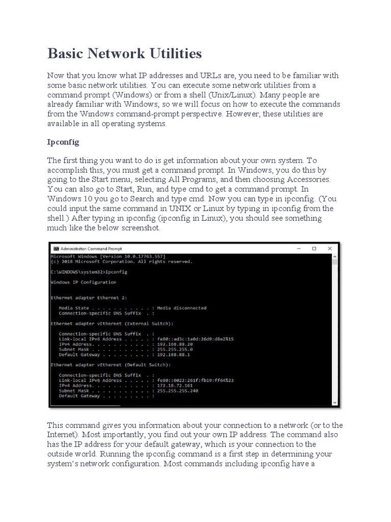 Essential Network Utilities Guide | PDF | Computer Networking | System ...