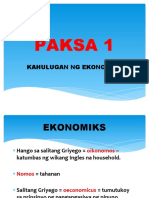 Aralin 0 Kahulugan NG Ekonomiks