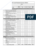 6th-8th Grade Financial Literacy Rubric: Student Name: Date: Teacher Name: Financial Literacy Skill