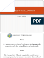 Engineering Economy: Course Syllabus