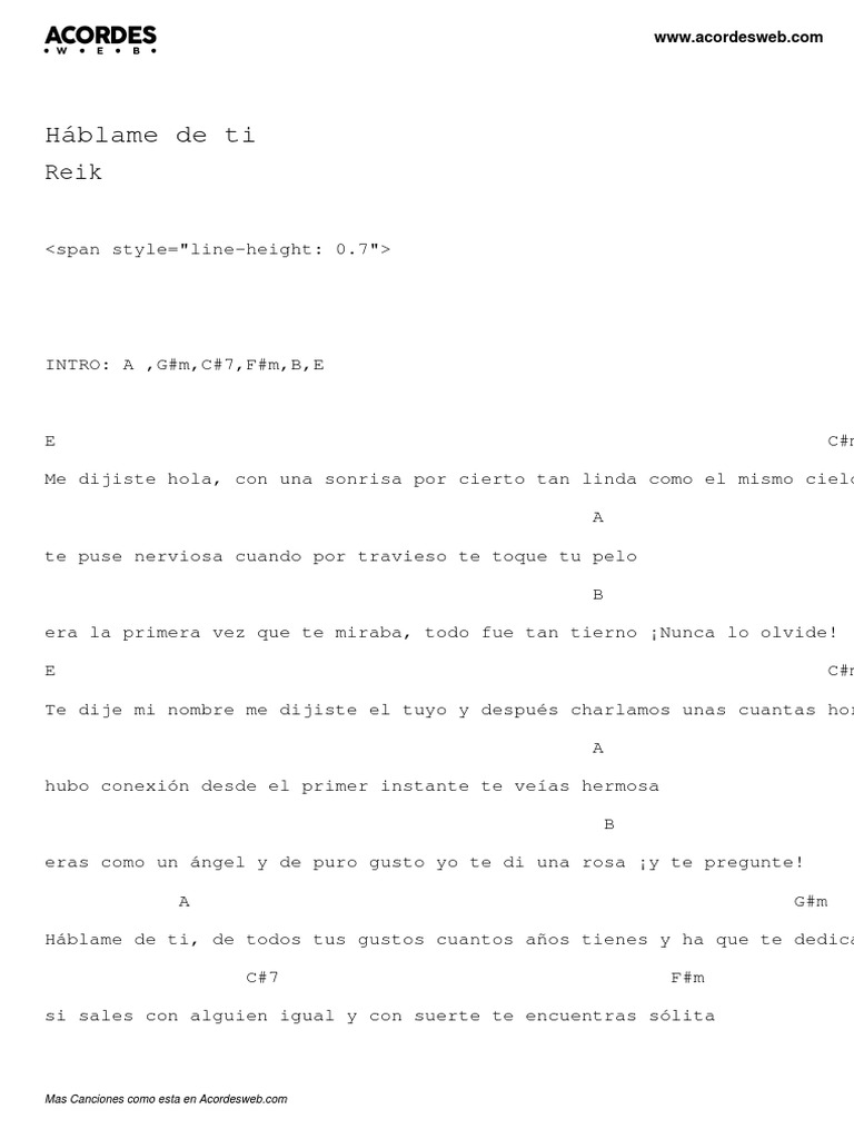 Acordes de Reik | PDF | Música grabada