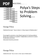 Polya's Steps To Problem Solving...