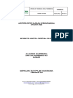 Informe Auditoria Expres AX No 020 de 2020 Alcaldia de Bucaramanga - Secretaria de Educacion e Infraestructura