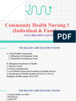 Community Health Nursing 1 (Individual & Family) : Joan Rigodon Agustin, RN, Man