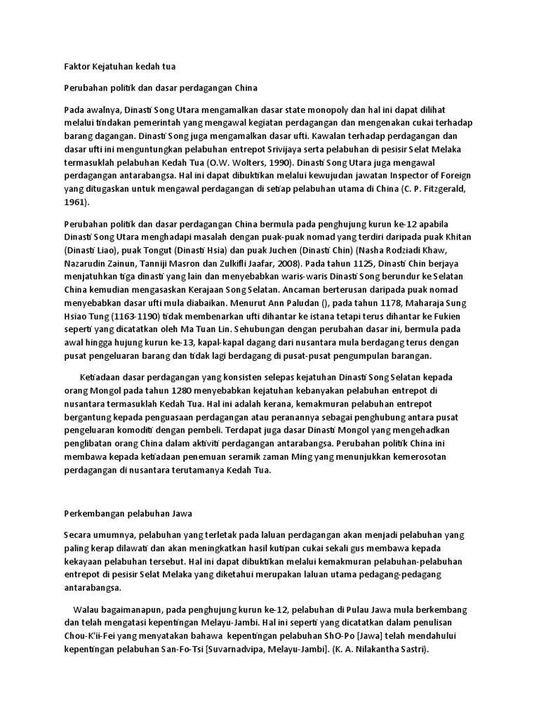 Faktor Kejatuhan Kedah Tua Pdf