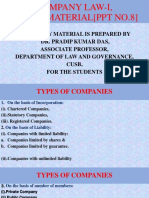 Company Law-I Types of Company, (PPT No-8)