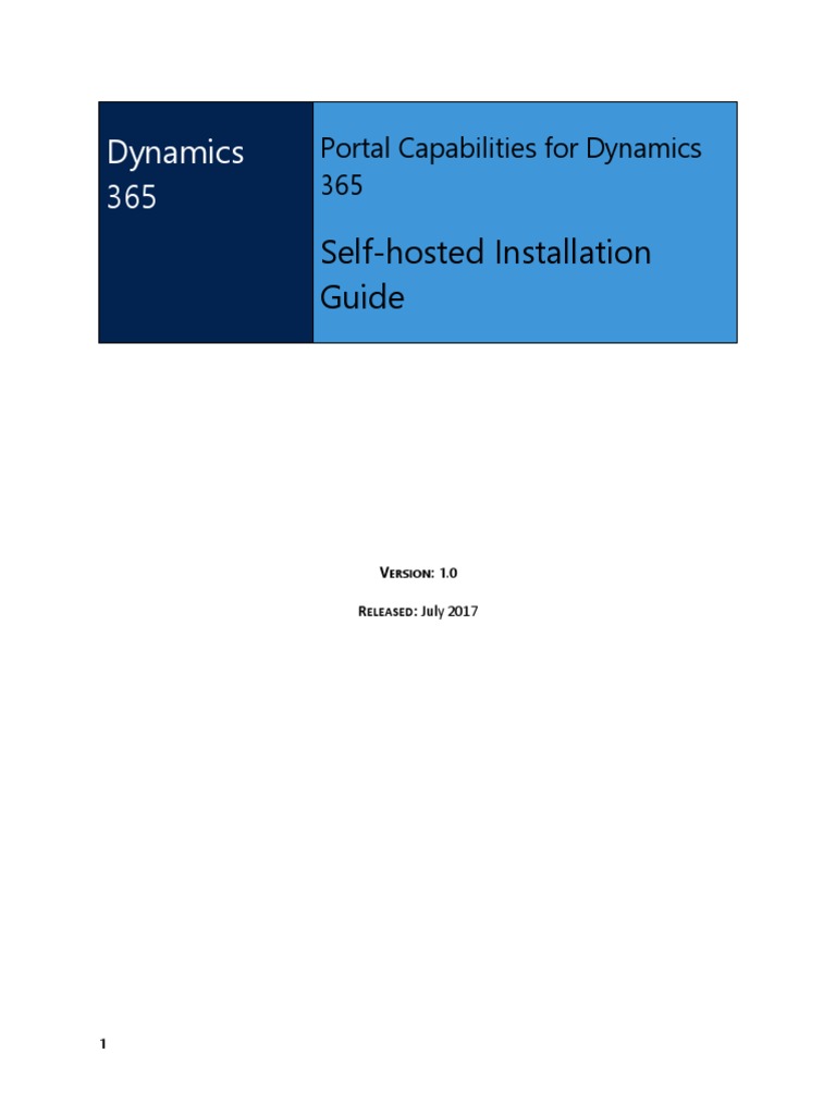 Dynamics 365: Self-Hosted Installation Guide | PDF | Internet ...